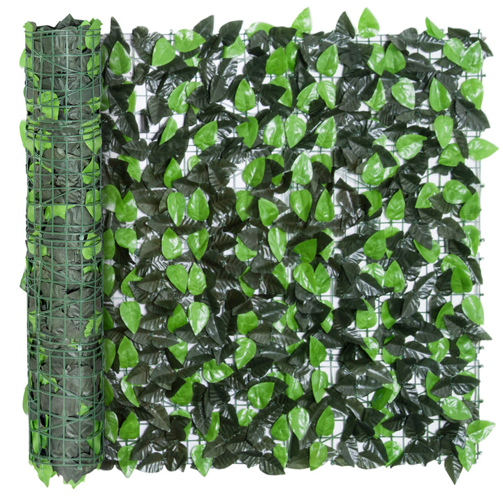 MCL Artificial Leaf Hedge Screen Privacy Fence Panel for Garden Outdoor Indoor Decor 3M x 1M Light Green and Dark Green