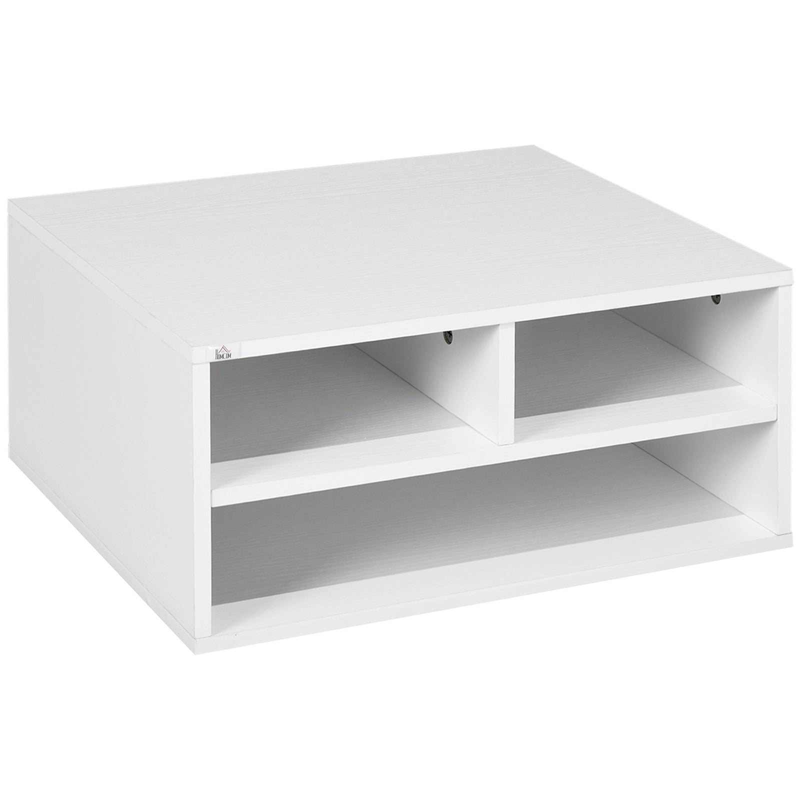 Three-Compartment Printer Storage Cabinet - White