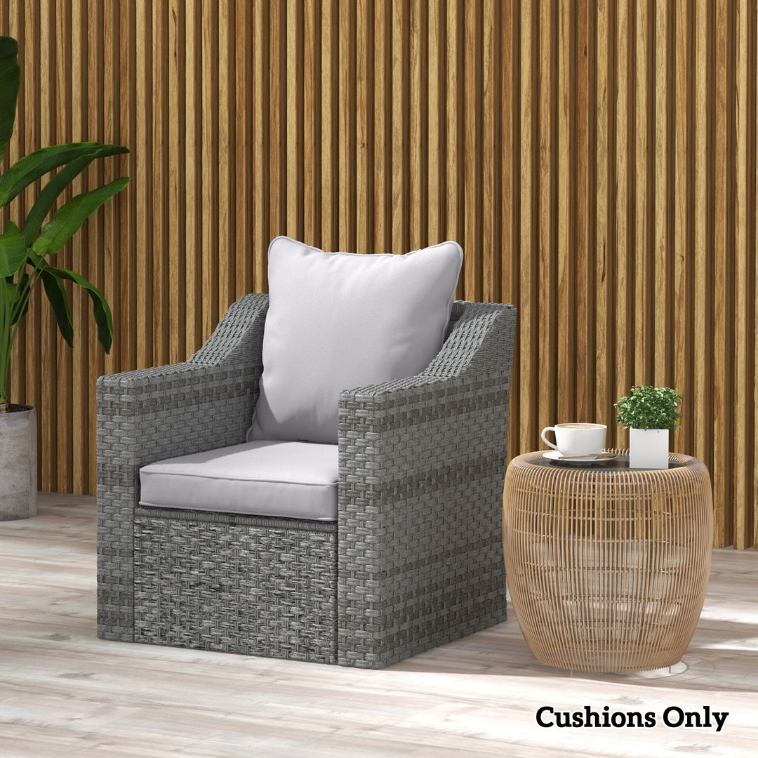 Seat and Back Padded Cushion Set, CUSHION ONLY - Light Grey