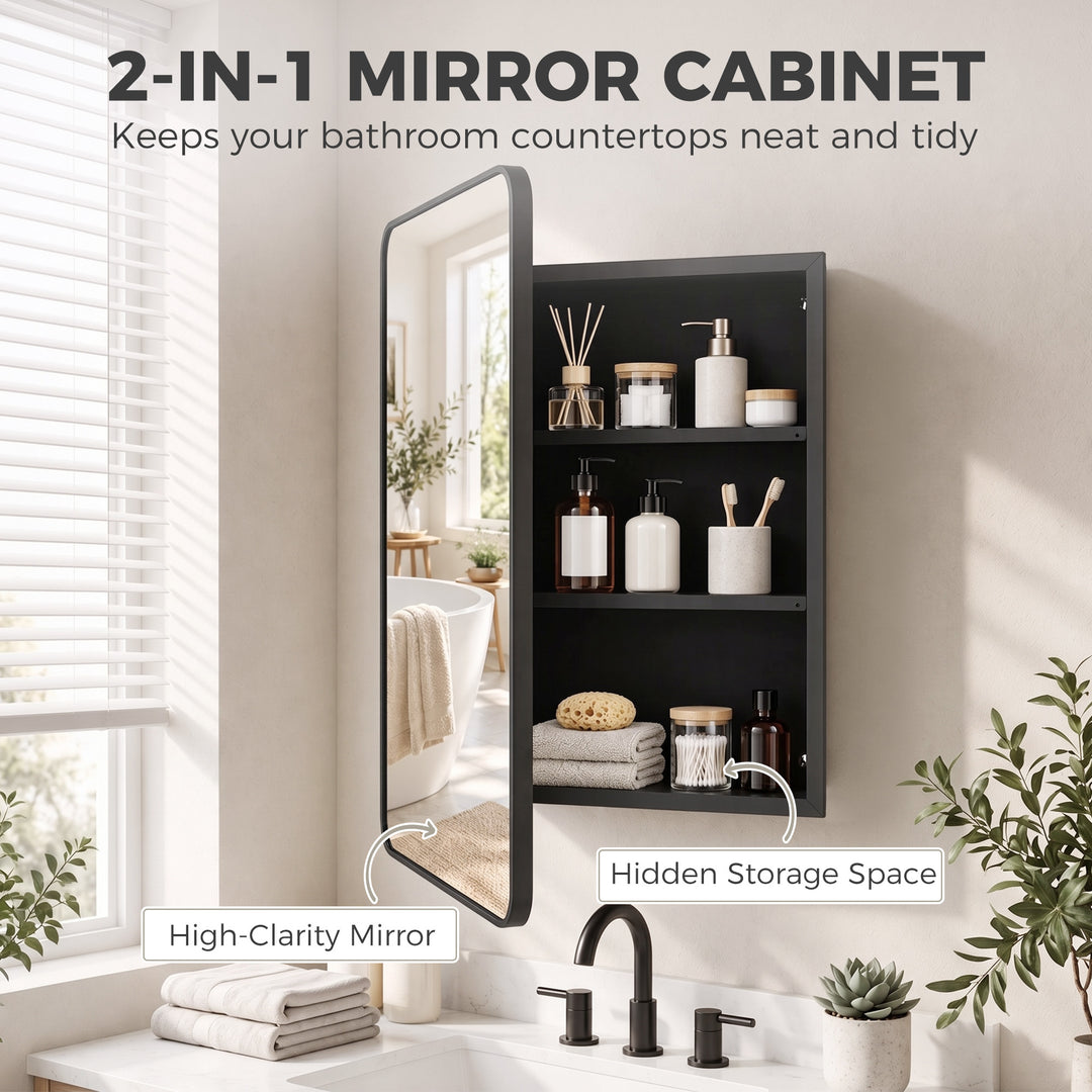 50.8 x 11.6 x 71 cm Bathroom Mirror Cabinet, Wall Cabinet with - view 4