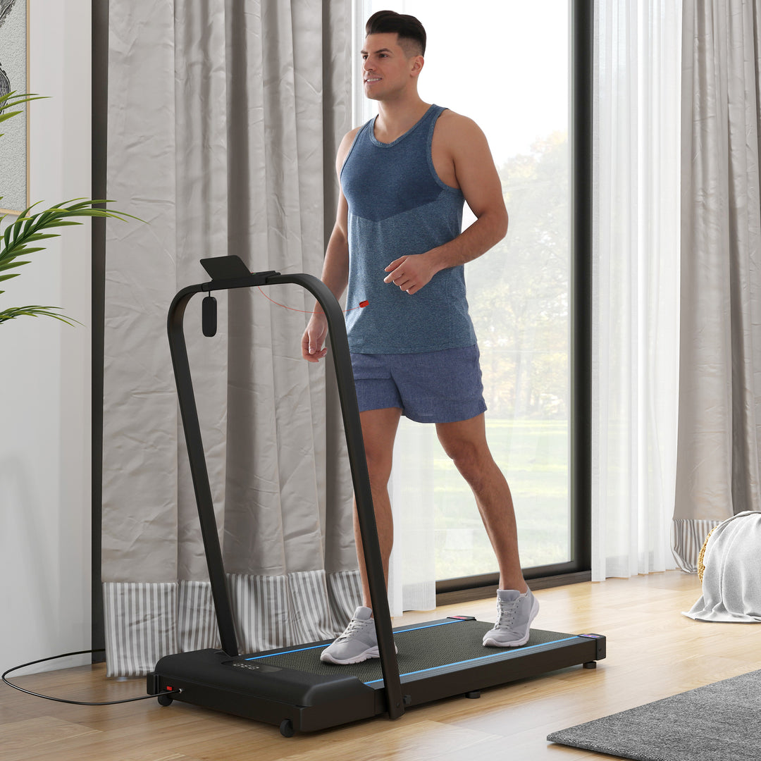 SPORTNOW 2.5HP Walking Pad, 1-6km/h Folding Treadmill with Remote Control and LED Display for Home Gym Office, Blue