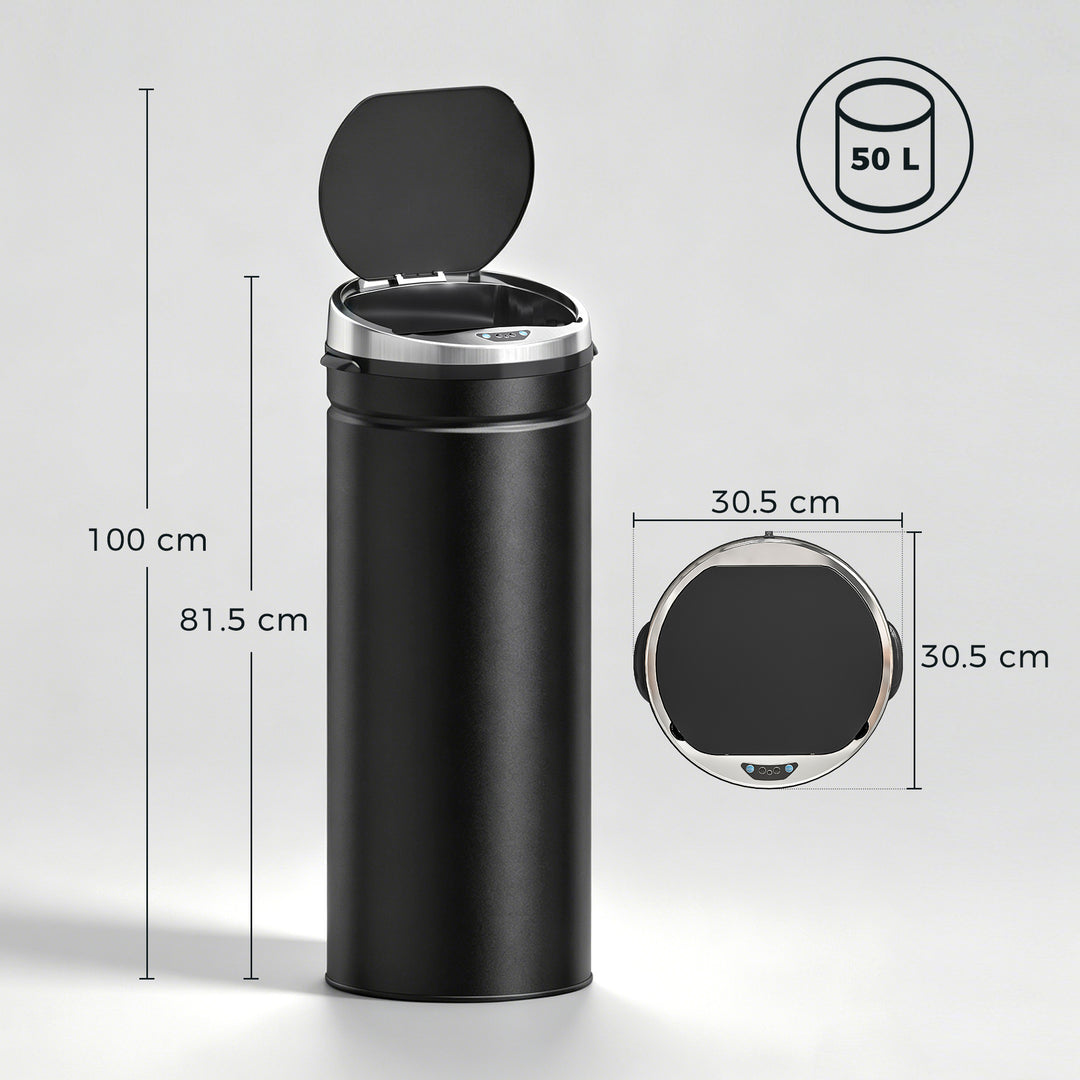 50L Automatic Motion Sensor Rubbish Bin with Fingerprint Resistant, St