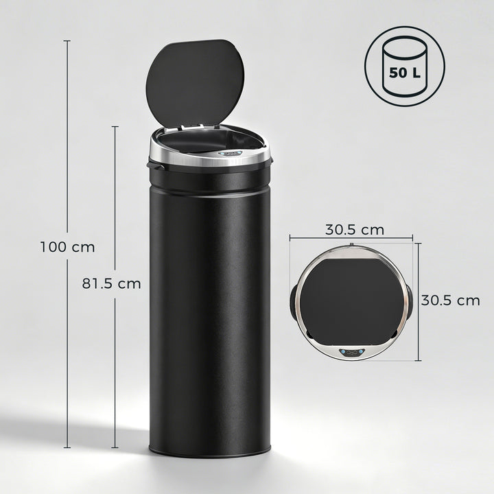 50L Automatic Motion Sensor Rubbish Bin with Fingerprint Resistant, St