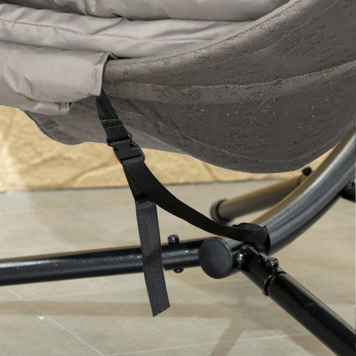 Round Egg Basket Chair, with Steel Stand, Sand