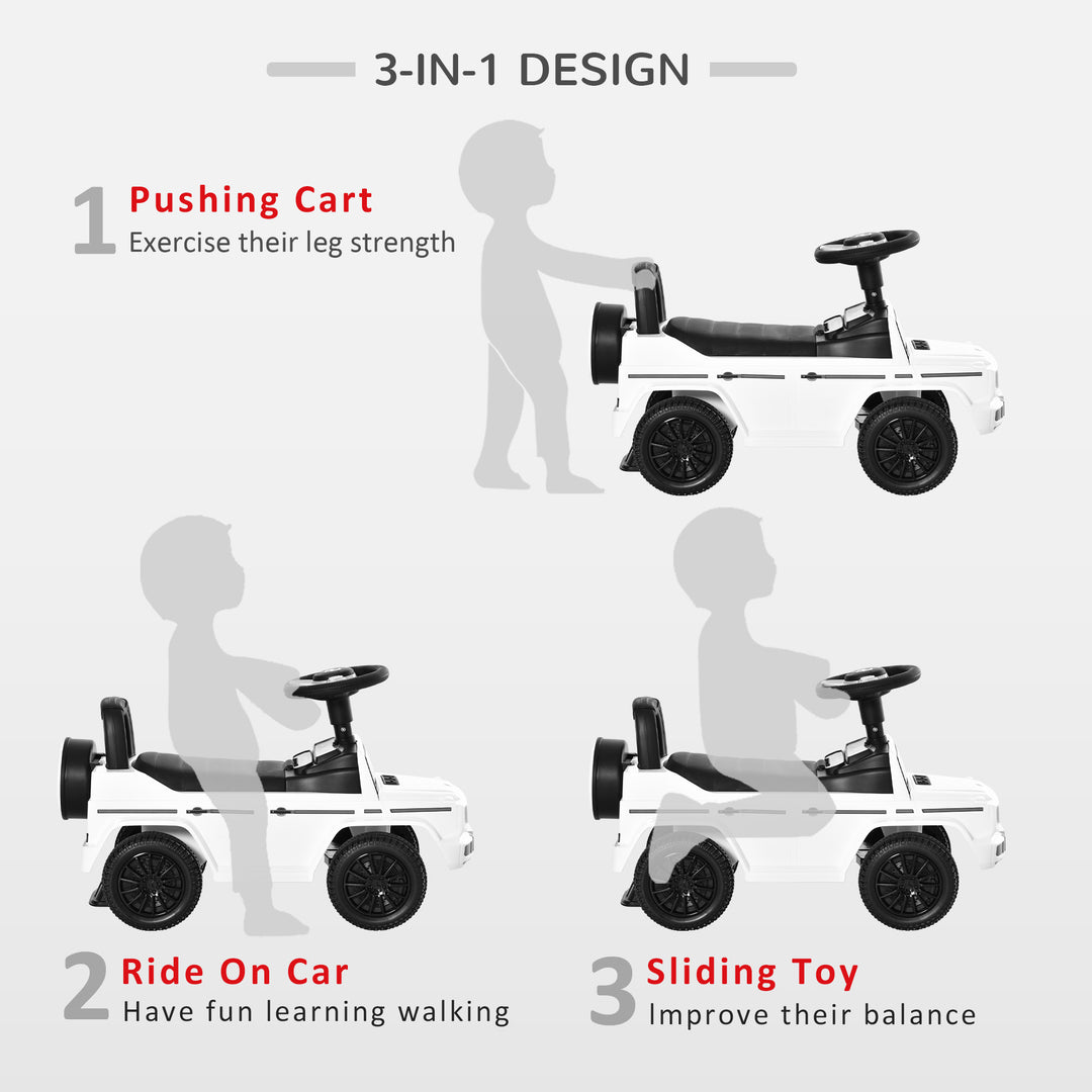 MCL 3 in 1 Kids Ride On Car G350 Licensed Foot To Floor Slider Toddler Push Along NO POWER White 12-36 months