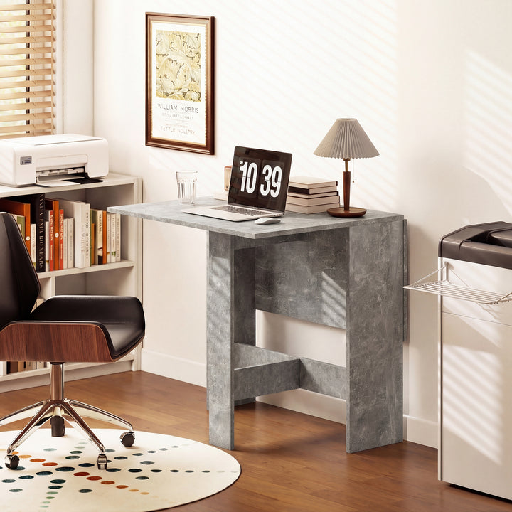 Folding Dining Table, Space-Saving Drop Leaf Kitchen Table for 4-6 Peo