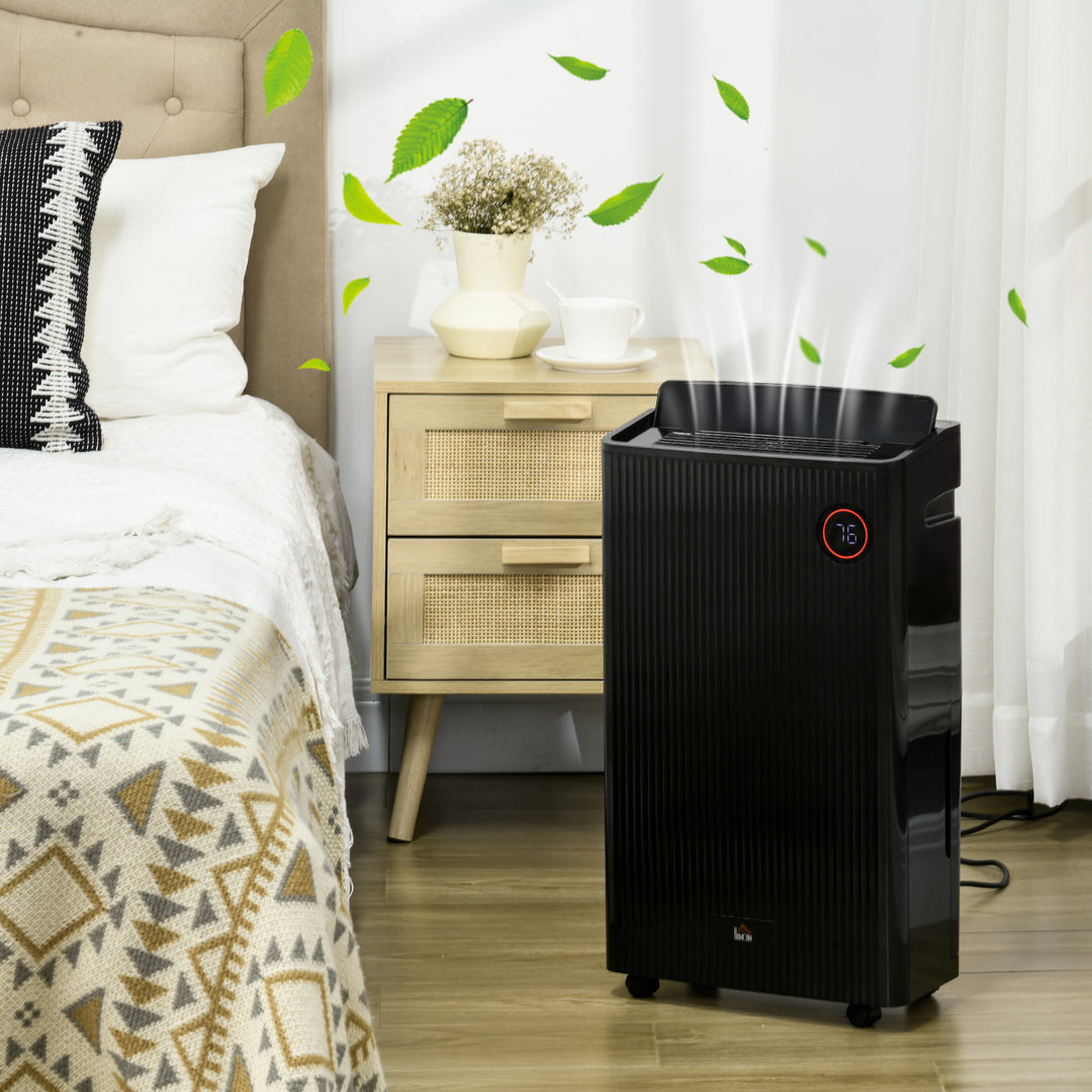 HOMCOM 5500mL Portable Dehumidifier with Air Purifier, UVC, Ioniser, 24H Timer, 5 Modes, 16L/Day, for Home Laundry, Black