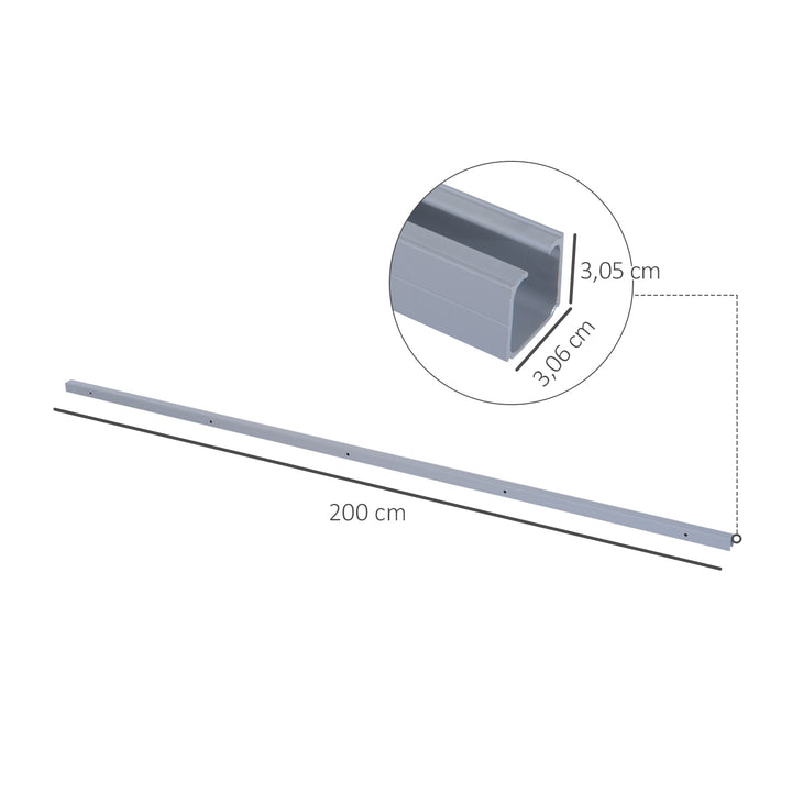 6.5FT/2000mm Modern Sliding Barn Door Closet Hardware Track Kit Aluminium Track System Unit For Single Wooden Door