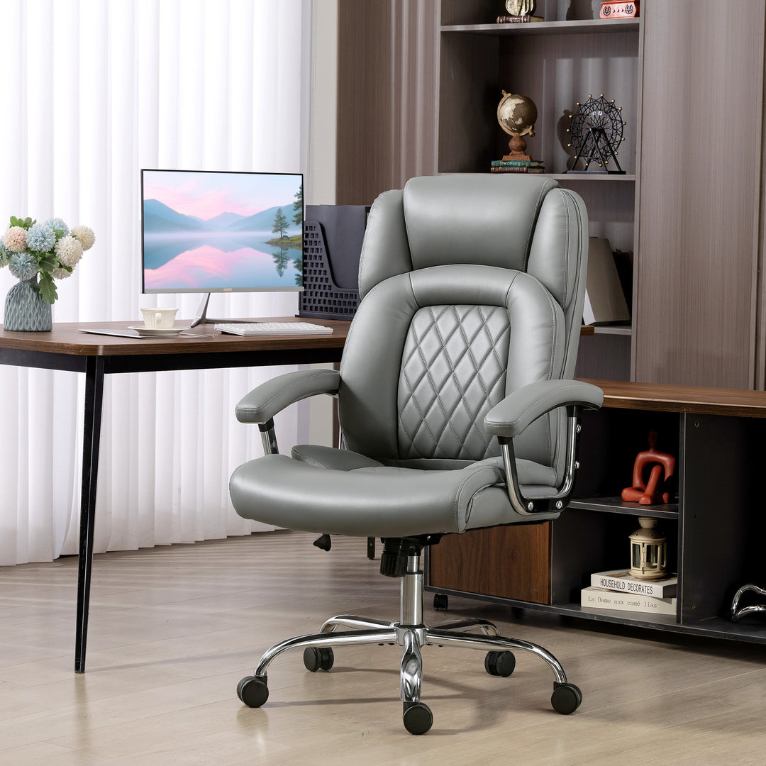 MCL Big and Tall Office Chair 180kg with Spring Cushion, PU Leather - Grey