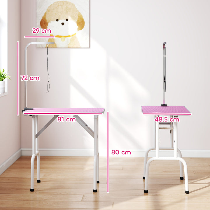 32" Foldable Dog Grooming Table Pet Drying Beauty Table Adjustable Fix