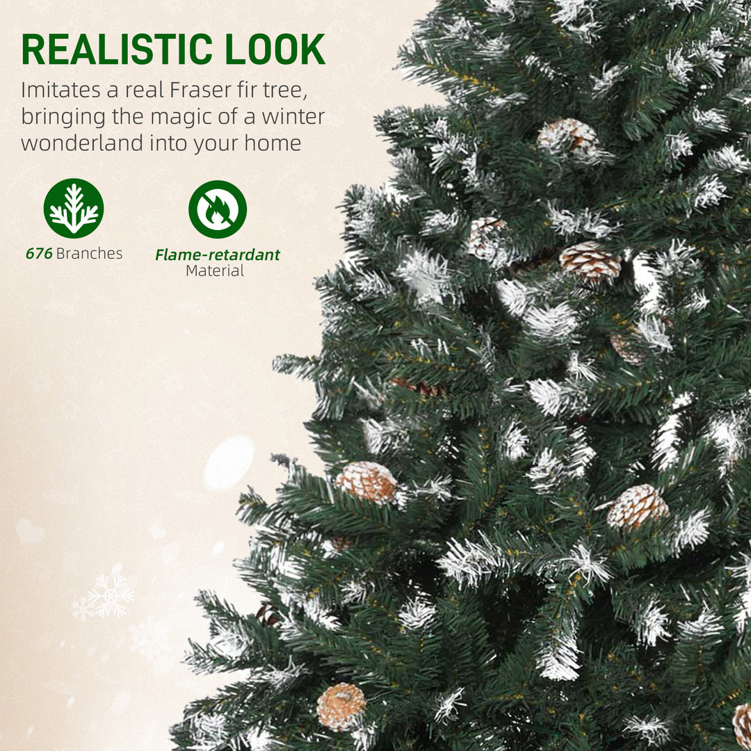 MCL 5FT Artificial Christmas Tree with Pine Cones, Holiday Home Xmas Decoration Automatic Open, Green