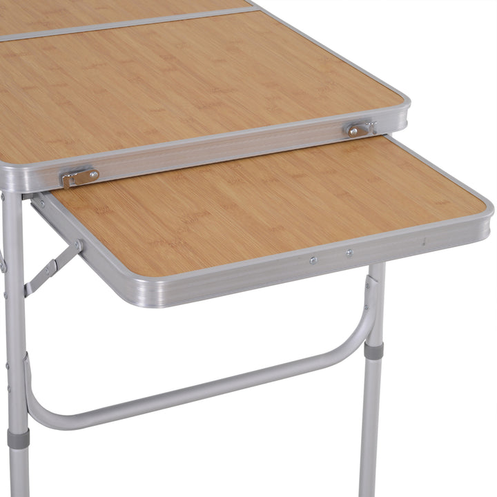 MCL 3ft Aluminium MDF-Top Folding Picnic Table Portable Camping Table