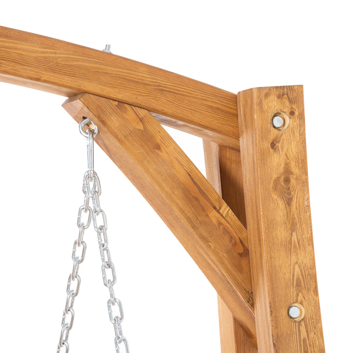 2 Seater Garden Swing Seat Swing Chair, Outdoor Wooden Swing Bench Seat