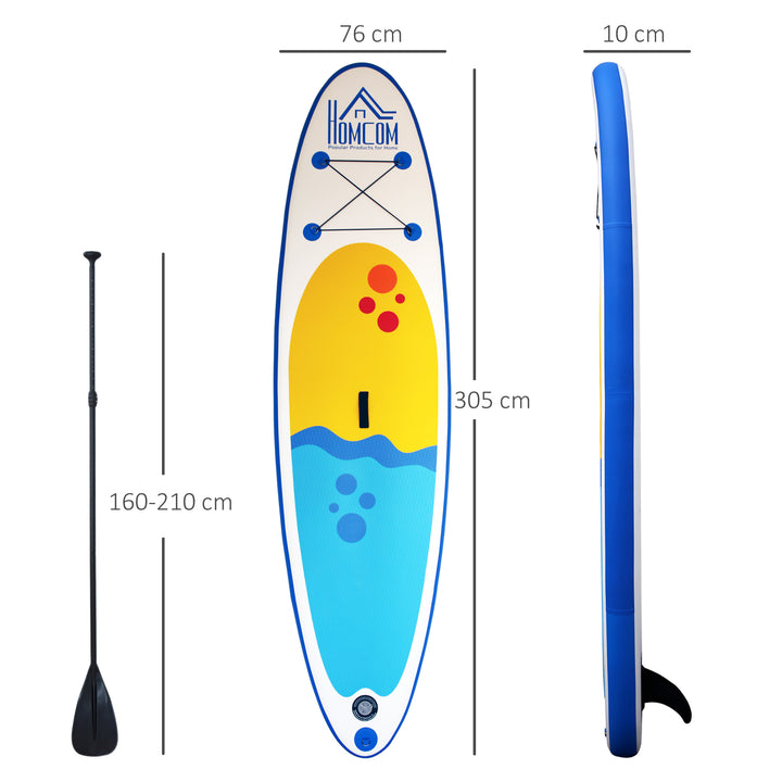 Inflatable Stand Up Paddle Board, 10' x 30" x 4", Non-Slip SUP, with ISUP Accessories, Hand Pump, 1 Fin, Adj Paddle, Backpack for Youth Adult Beginners/Experts