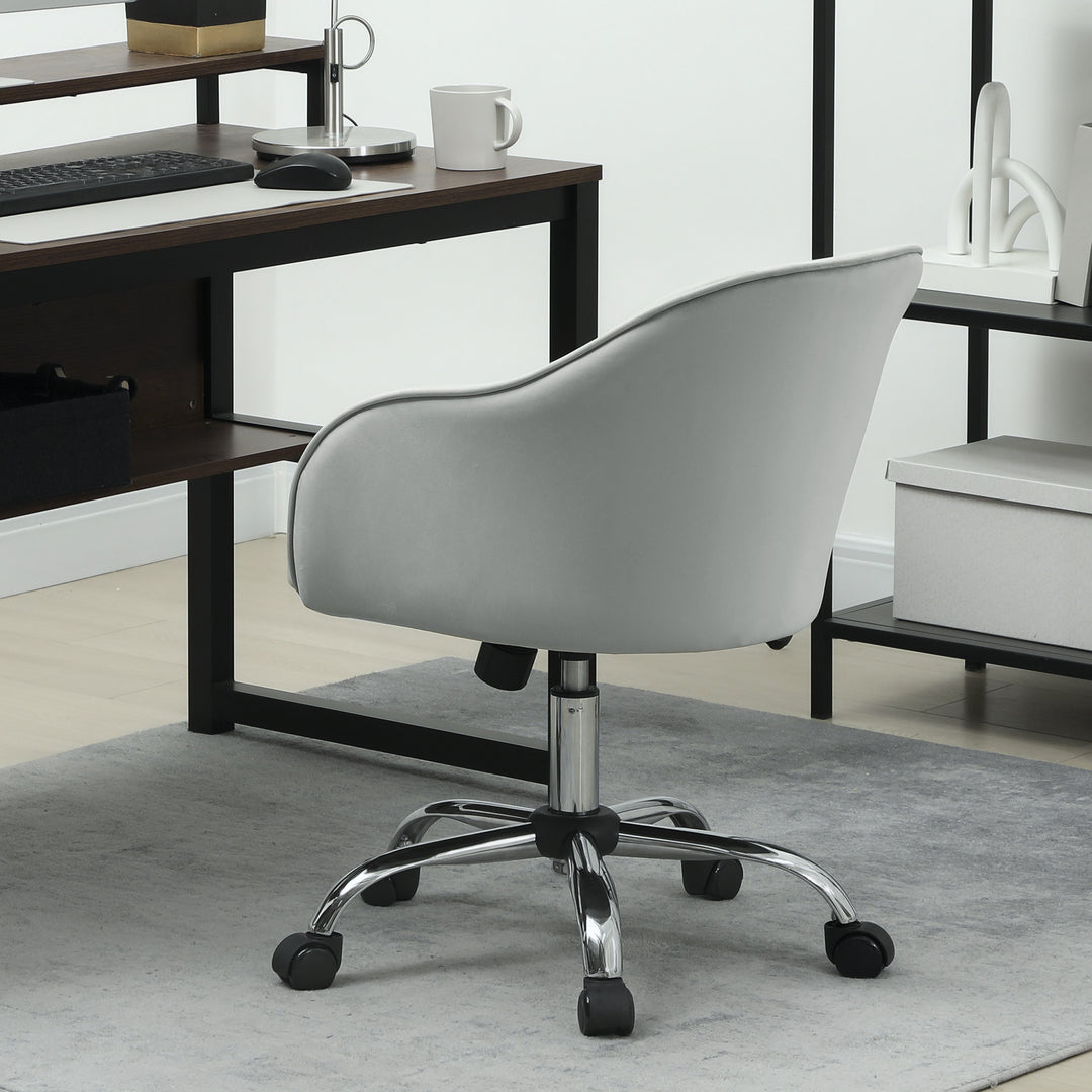 46-56 cm Velvet-feel Office Chair - Grey