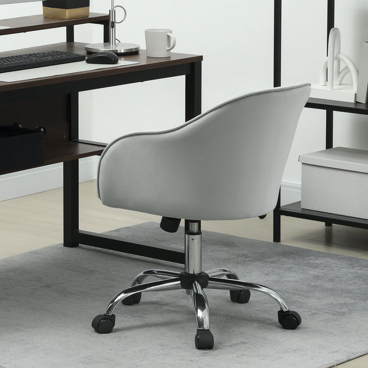 46-56 cm Velvet-feel Office Chair - Grey