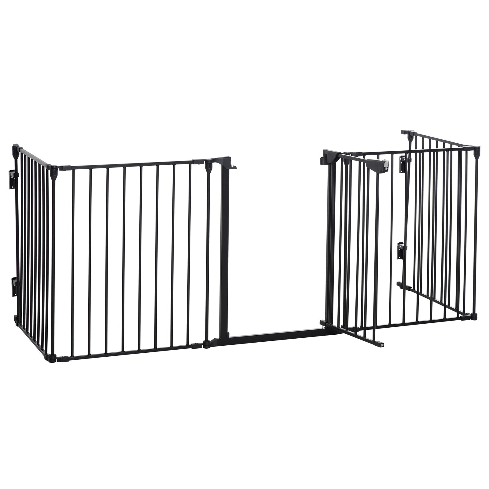 5 Panels Pet Playpen Metal Fence w/ Walk Through Door - Black