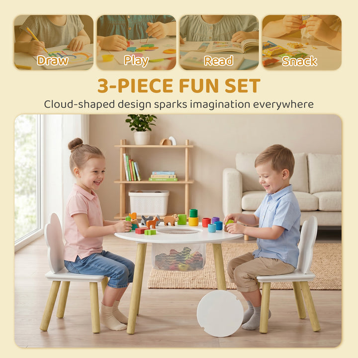 Kids Table and Chairs Set with Storage Bag Toddler Table and Chairs Se