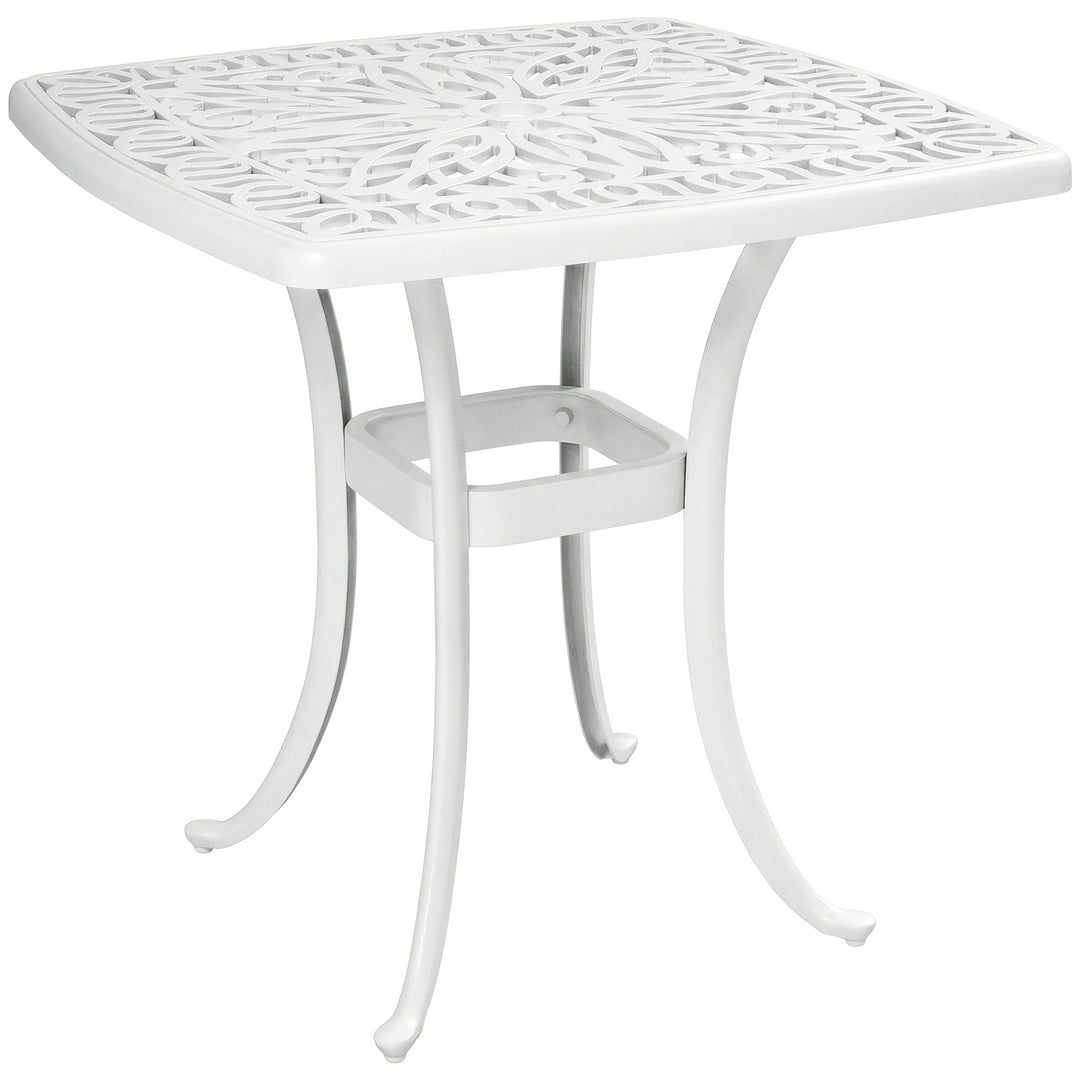 Outdoor Garden Table with 38mm Dia. Umbrella Hole, Cast Aluminium Pati
