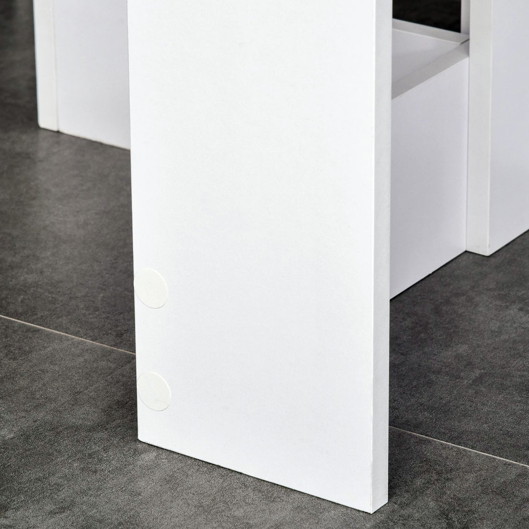 Space-saving Drop Leaf Table, Folding Dining Table for Small Space, Kitchen, Dining Room, White