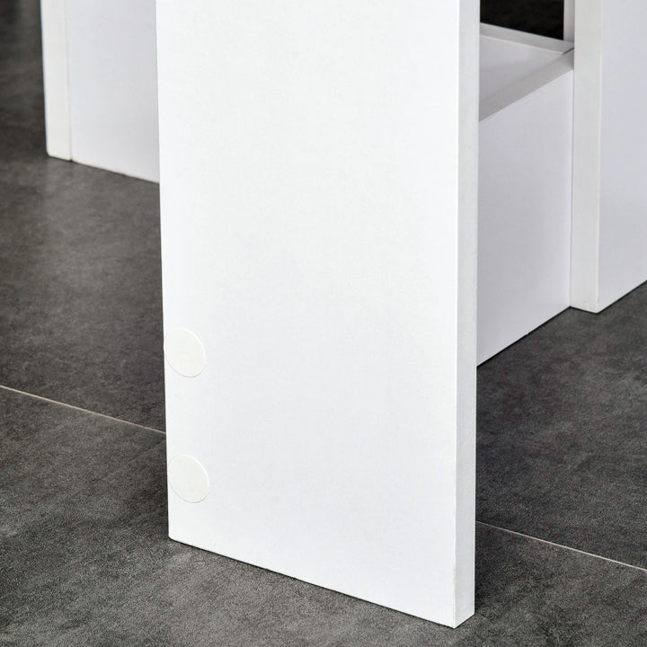 Space-saving Drop Leaf Table, Folding Dining Table for Small Space, Kitchen, Dining Room, White