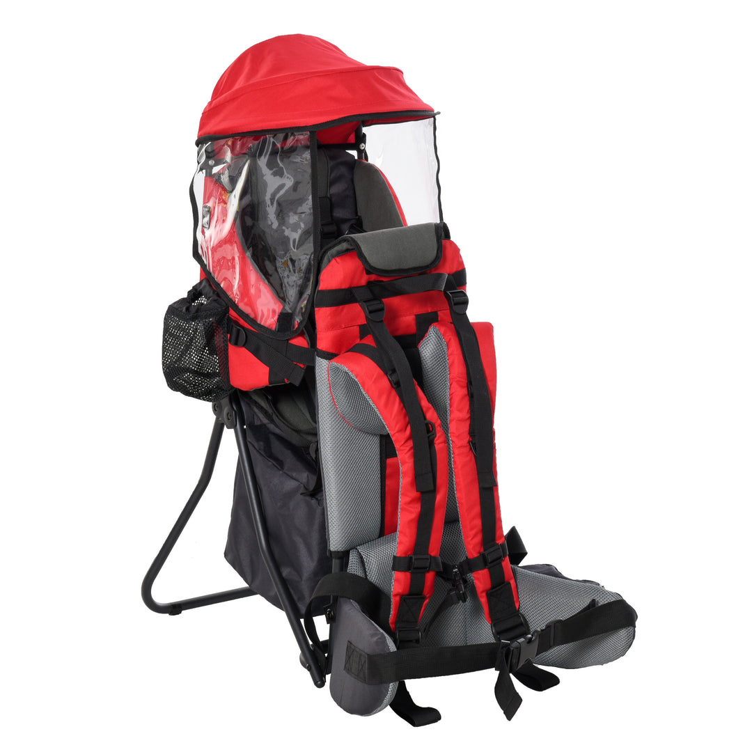 Baby Hiking Backpack Carrier Child Carrier with Ergonomic Hip Seat Detachable Rain Cover Adjustable Straps Stand for Toddler 6 - 36 Months Red