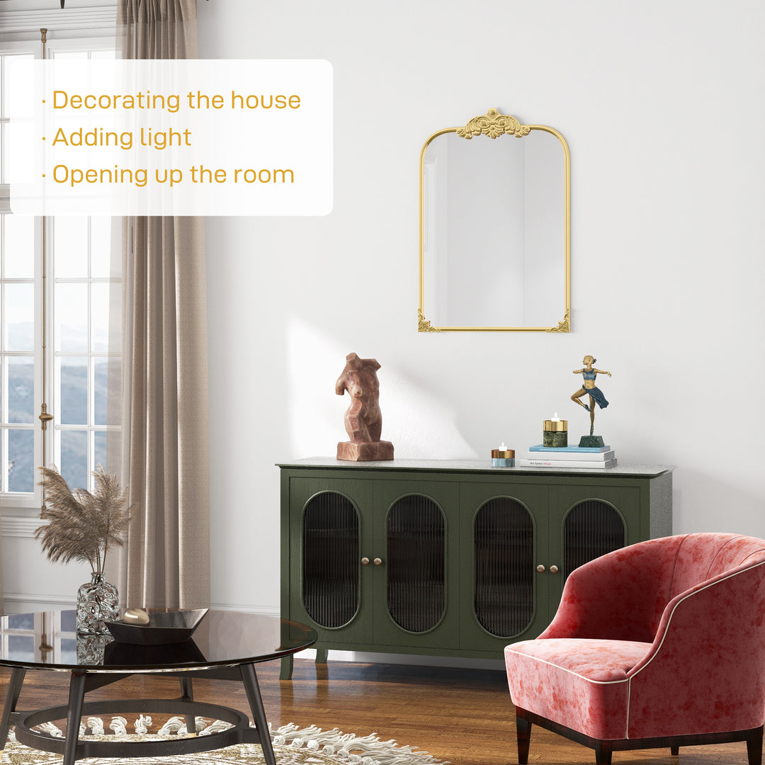 Wall Mirror, Decorative Baroque Mirror with Metal Frame, for Bedroom a