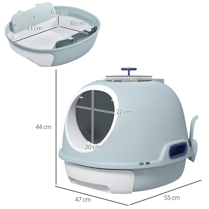 PawHut Cat Litter Box With Litter Scoop, Drawer-Type Easy To Clean, Skylight, Light And Easy To Move | Aosom UK