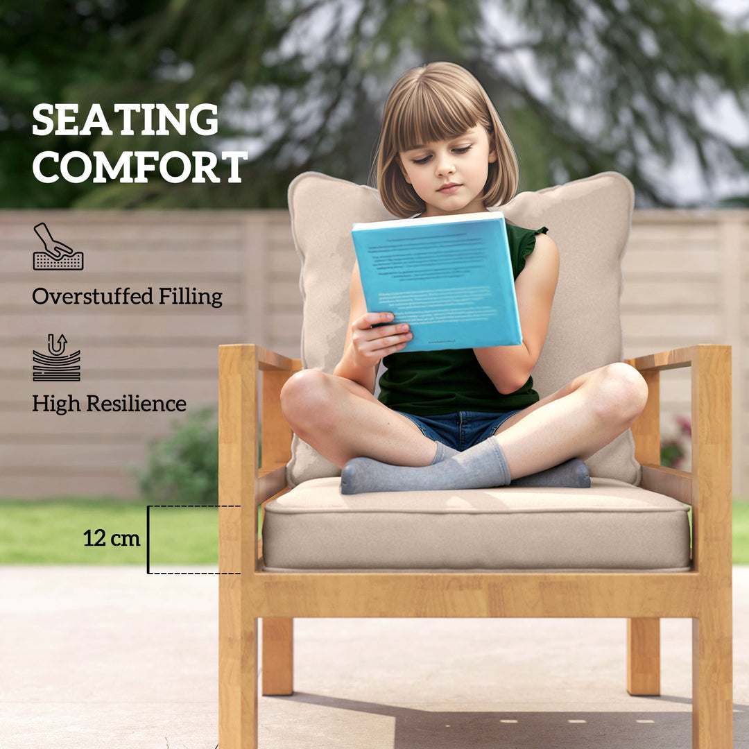 Seat and Back Padded Cushion Set, CUSHION ONLY - Beige