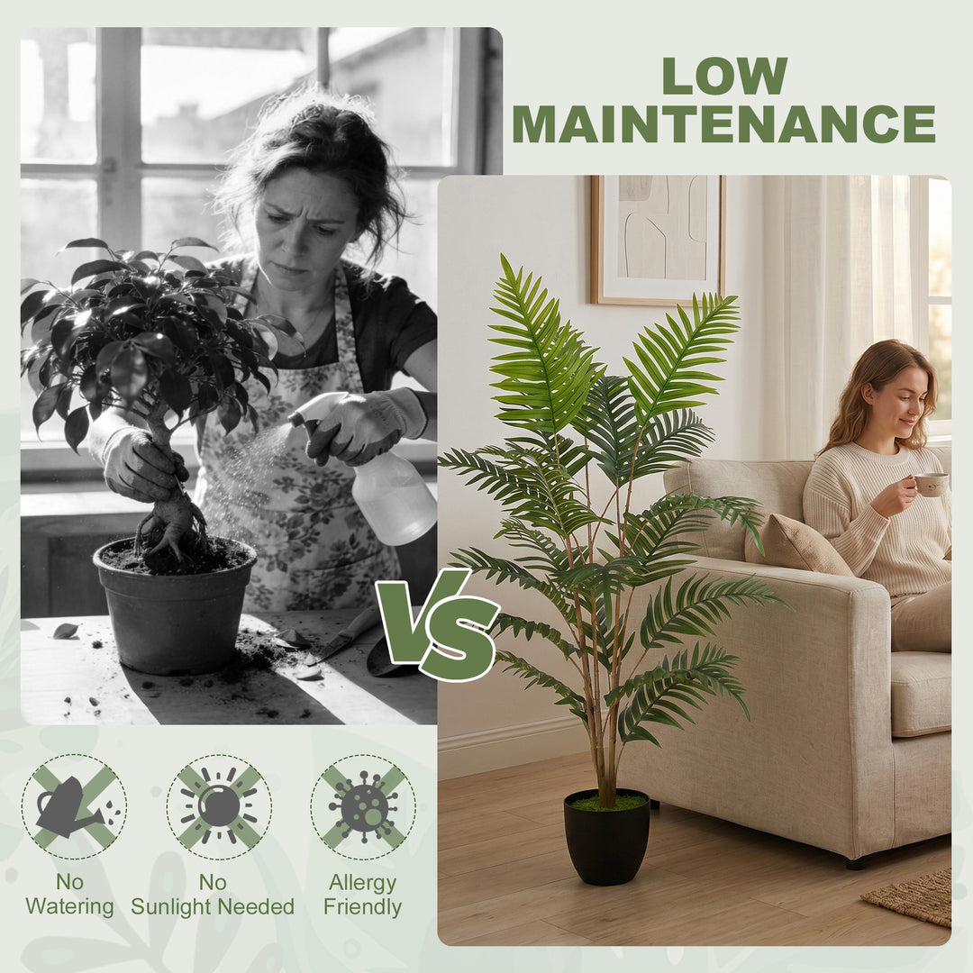 Artificial Fern Topiary Tree, Realistic Artificial Plant in Cement Pot