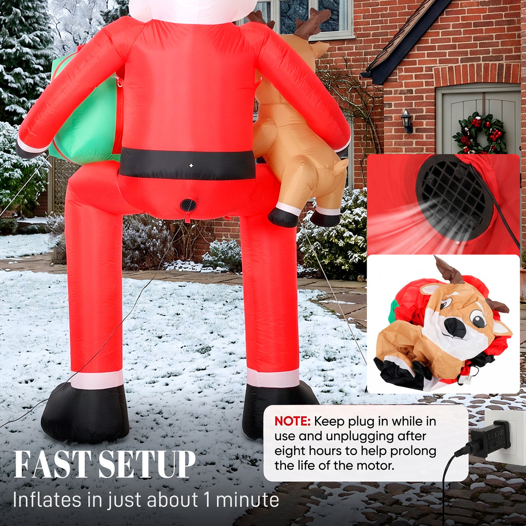 9.3ft Giant Christmas Inflatable Hanging Santa Claus Sitting with - view 5