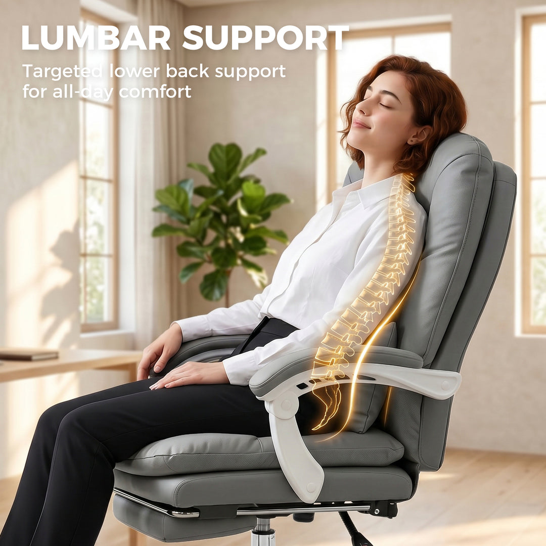 Ergonomic Executive Office Chair, Reclining Desk Chair with Lumbar Sup