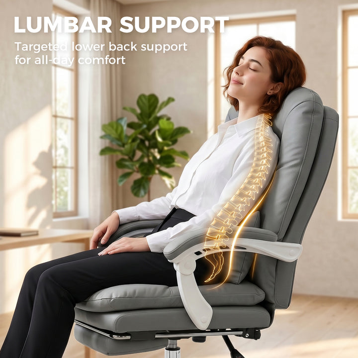 Ergonomic Executive Office Chair, Reclining Desk Chair with Lumbar Sup