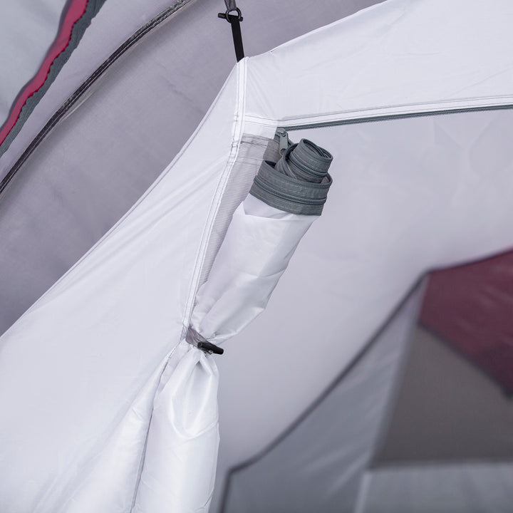 2-3 Person Tunnel Tent with Sewn-in Groundsheet, Air Vents, Rainfly, 2000mm Water Column, Camping Tent with 1 Bedroom, Inbuilt Porch, Living Area for Camping, Hiking, Grey