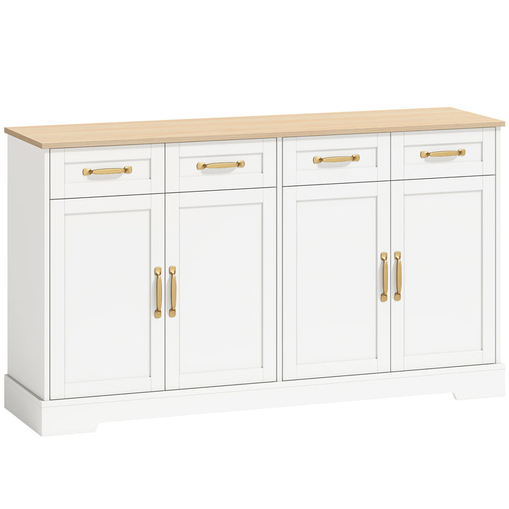 Sideboard Buffet Cabinet, 140 cm Kitchen Storage Cabinet with 4 Drawer