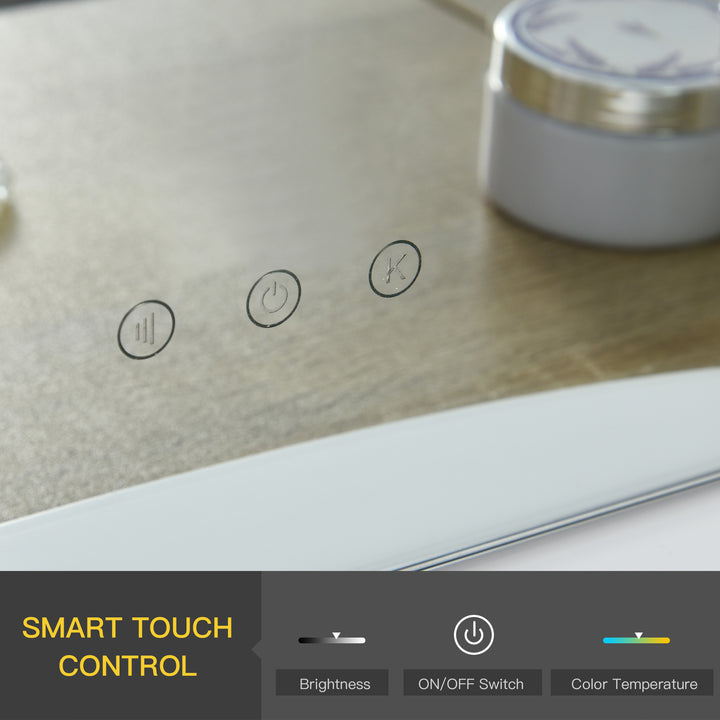 MCL Hollywood Mirror with Lights for Makeup Dressing Table, Lighted Vanity Mirror with 12 Dimmable LED Bulbs and USB Plug in Power Supply, White