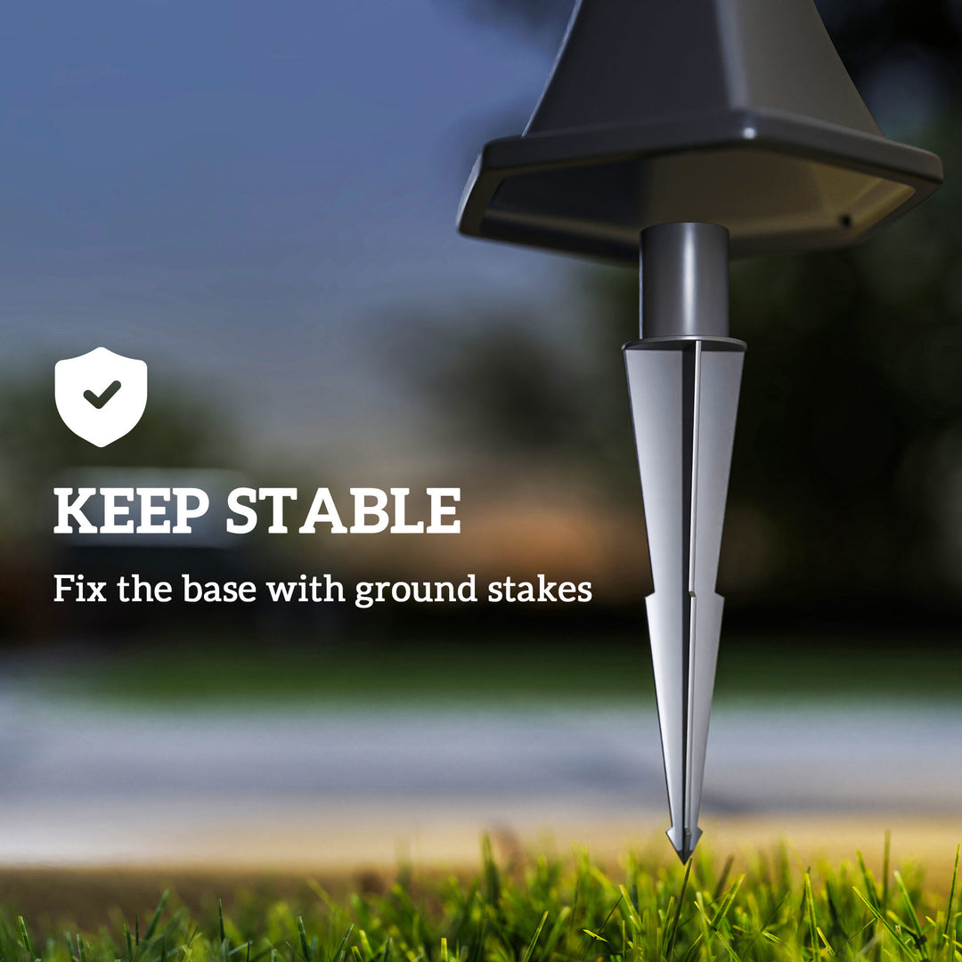 2 PCS 1.3M Garden Solar Lamp Post Lights Solar Powered LED Lantern Patio Pathway Walkway Outdoor Water-Resist Auto Switch 6 Hours Black
