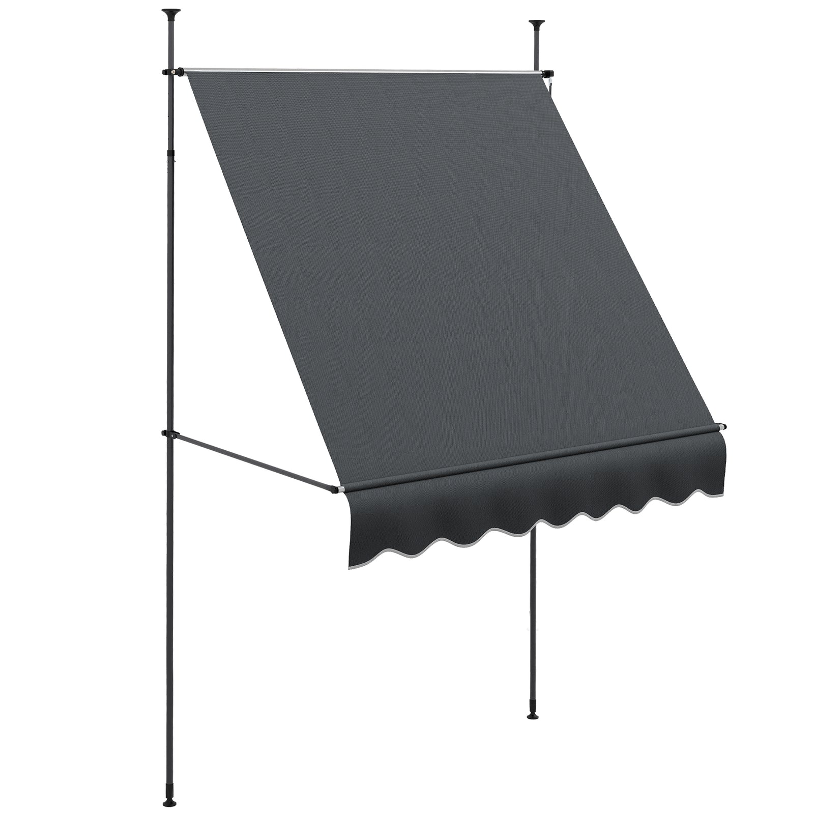 2 x 1.2m Manual Retractable Awning - Grey