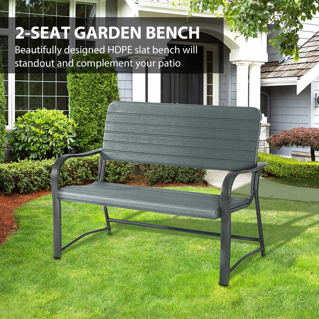 Outsunny 2 Seater Garden Bench Double Chair Outdoor Love Chair Patio Furniture.