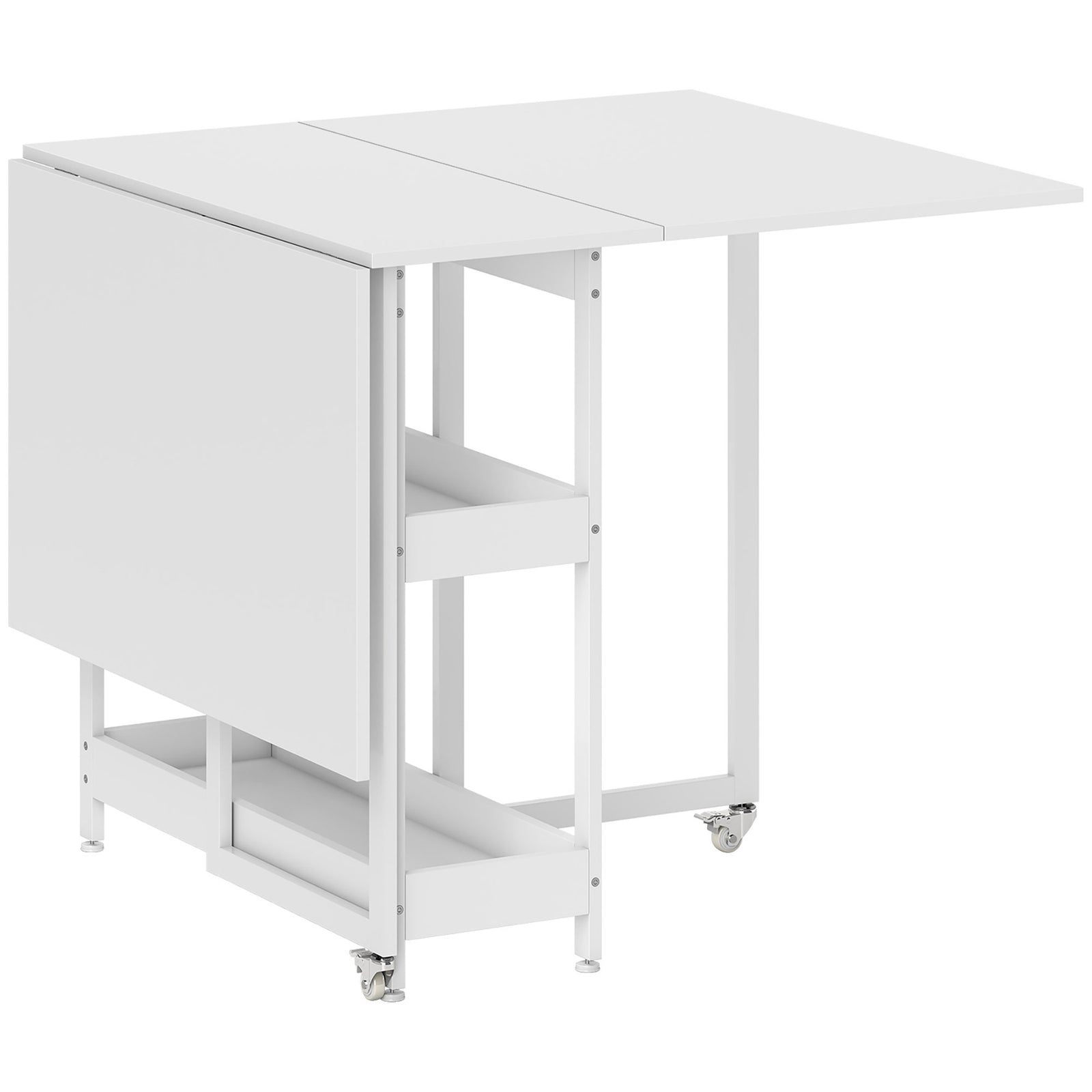 Four-Person Drop Leaf Table - White