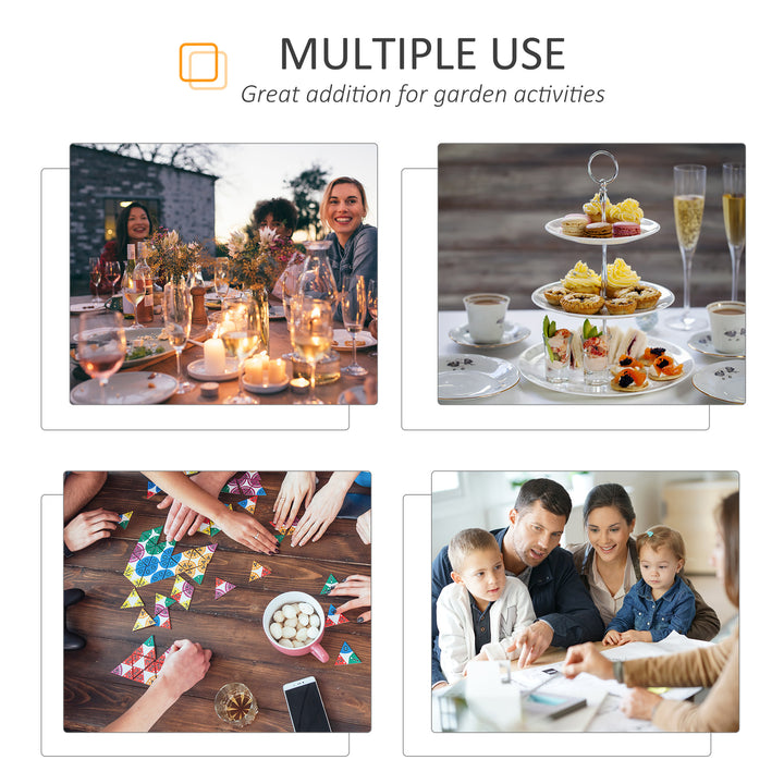 MCL Extendable Garden Table 135-270cm x 90cm x 75cm, 10 Seater Outdoor Dining Table with Aluminium Frame for Lawn, Balcony and Backyard, Grey