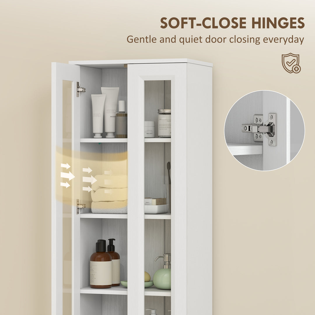 Tall Bathroom Storage Cabinet, 6-Tier Slim Bathroom Cabinet with Adjus