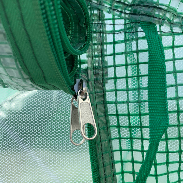 Walk-in Polytunnel Garden Greenhouse, Outdoor Mesh Door Greenhouse with PE Cover and 6 Windows, 4.5 x 3 x 2m, Green