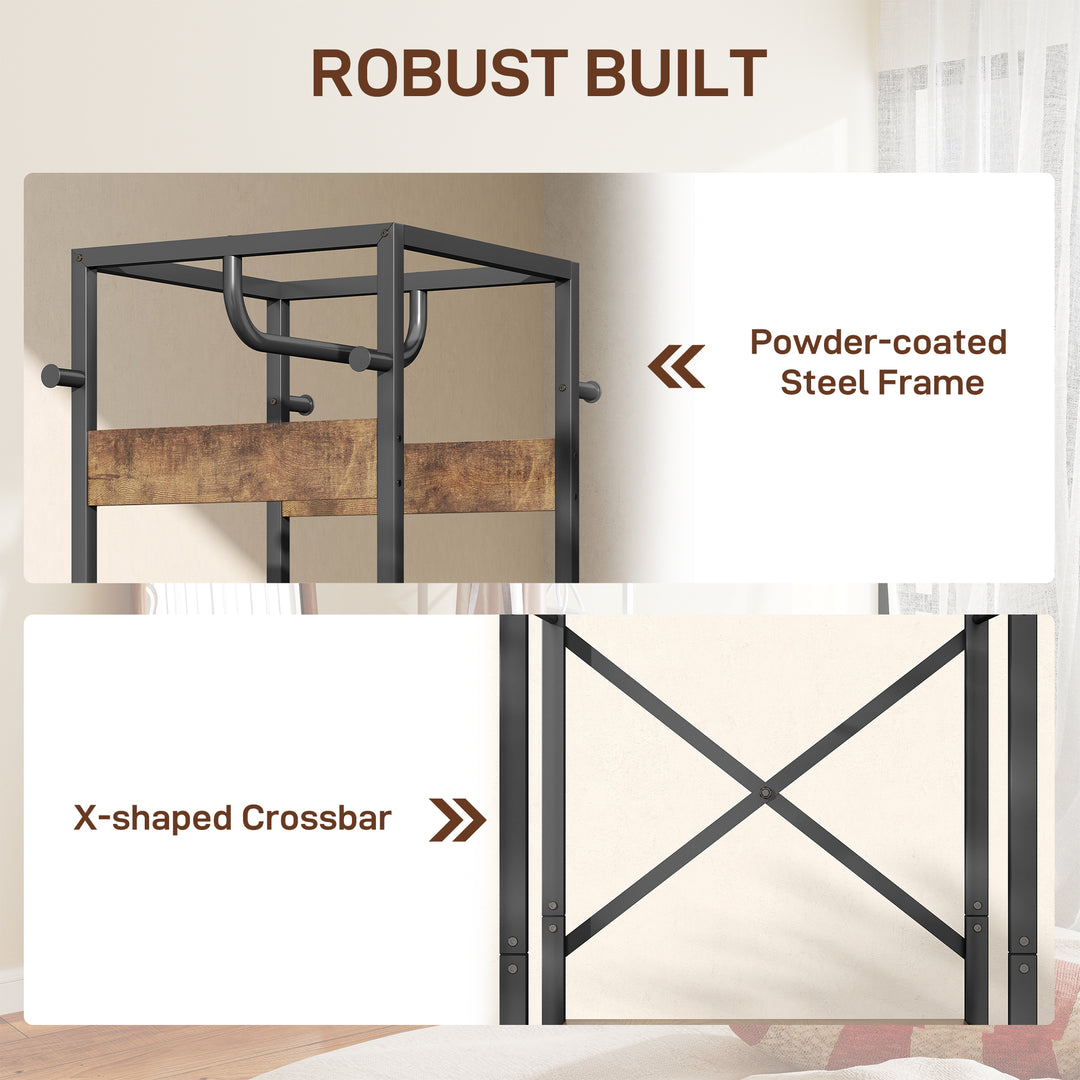 Multi-Storage Clothes Rack - Brown/Black