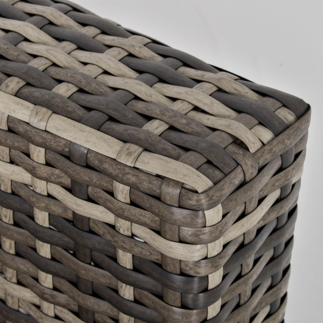 MCL Armless Rattan Garden Chair, Outdoor Rattan Chair with Cushions, PE Wicker Garden Furniture with Steel Frame, Adjustable Footpads for Garden, Terrace, Deep Grey