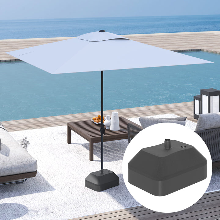Fillable Garden Parasol Base, Heavy Duty Parasol Base Stand Outdoor Umbrella Stand, Filled Up to 24kg with Sand or 20kg with Water, Sun Umbrella Base for 38 mm Poles, Black