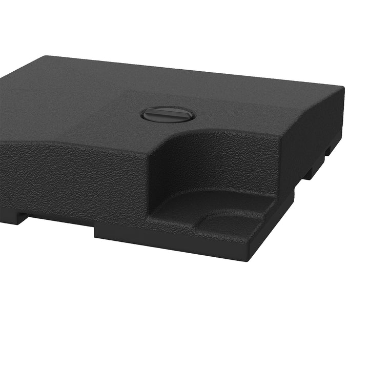 MCL 4 Pieces Fillable Parasol Base, Heavy Duty Umbrella Weights for Cross Stand, Square Holder for Cantilever Parasol, Total 120KG Sand/ 80L Water Filled (Metal Pole & Cross Stand NOT INCLUDED)