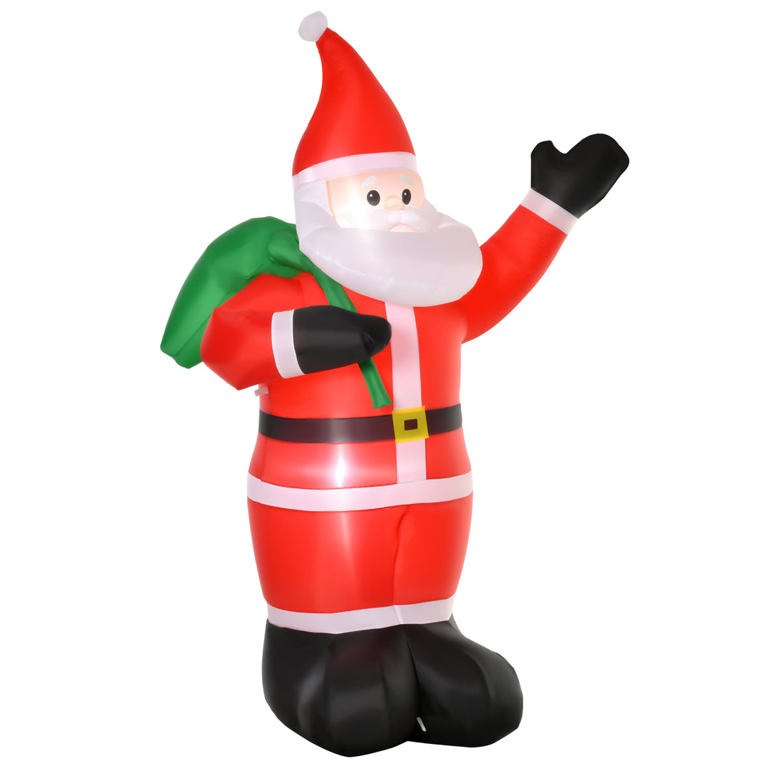 8ft Christmas Inflatable Santa Holiday Yard Decoration with LED Lights, Indoor Outdoor Lawn Blow Up Decor