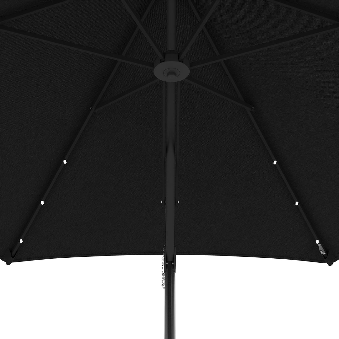 3(m) Solar LED Cantilever Parasol - Black