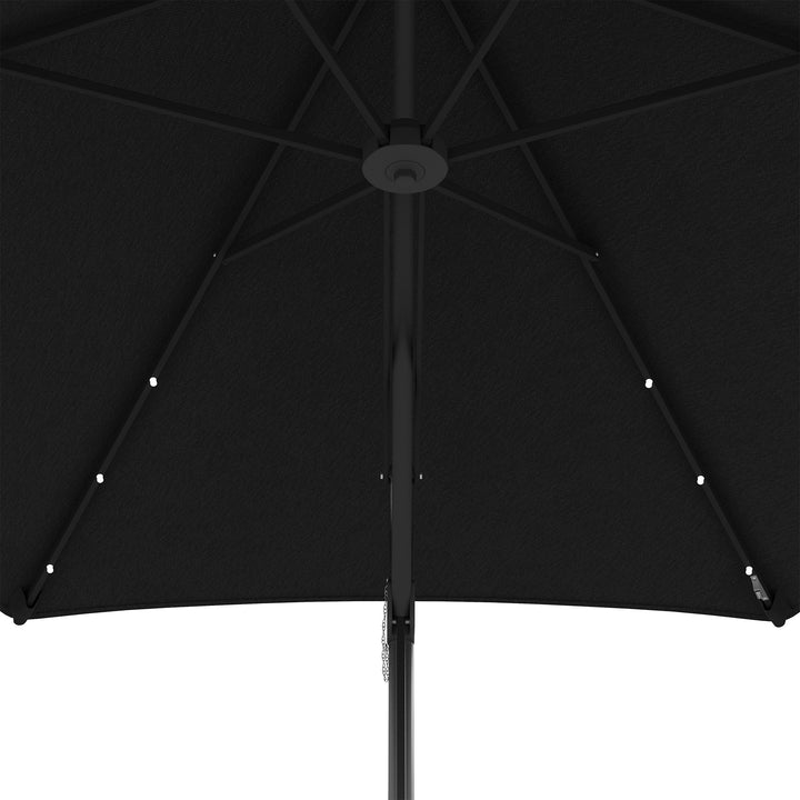3(m) Solar LED Cantilever Parasol - Black